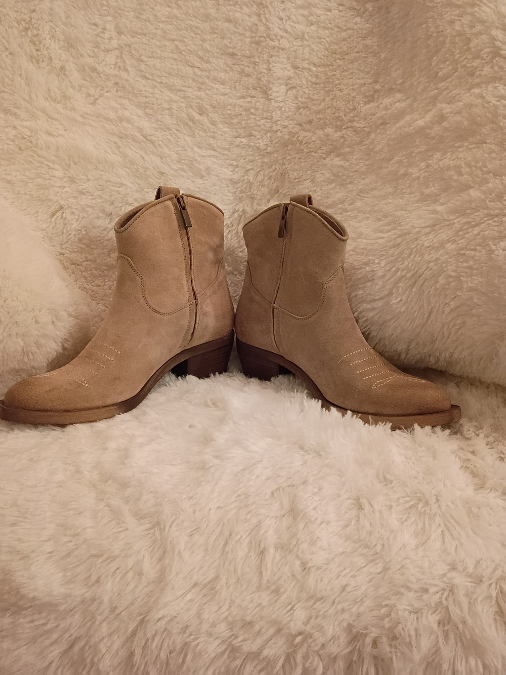 Brand New Cordani Suede Taupe Ankle Booties with Side Zip Size 39